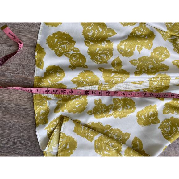 eShakti Women's Floral Dress Size MediumChartreuse Sleeveless Knee Length - Picture 9 of 9